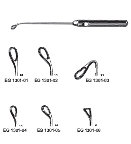 Coakley Antrum Curette, Single-Ended, 6 3/4" (17.0 Cm), #1, 30 Degree Angle, 7.5 Mm X 9.5 Mm Oval Tip